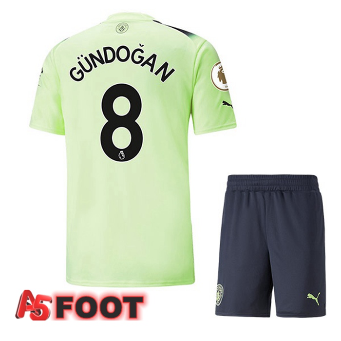 Maillot Foot Manchester City (Ilkay Gündogan 8) Enfant Third Vert Noir 2022/2023