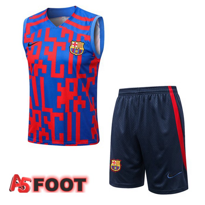 Gilet De Foot FC Barcelone + Shorts Bleu Rouge 2022/2023