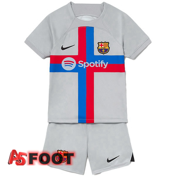 Maillot Foot FC Barcelone Enfant Third Gris 2022/2023