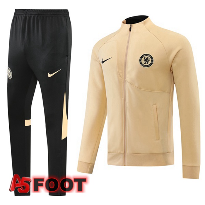 Ensemble Veste Survetement de Foot FC Chelsea Marron 2022/2023