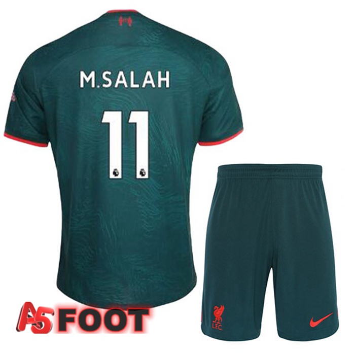 Maillot Foot FC Liverpool (M.SALAH 11) Enfant Third Vert 2022/2023