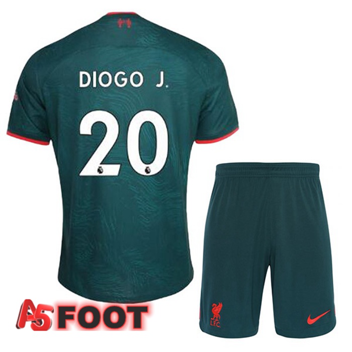 Maillot Foot FC Liverpool (DIOGO J. 20) Enfant Third Vert 2022/2023