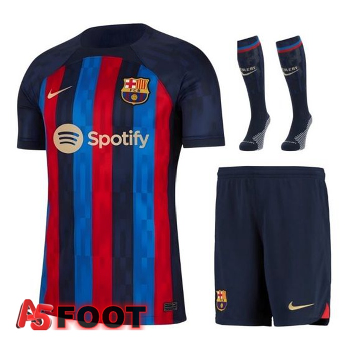 Ensemble Maillot Foot FC Barcelone Domicile (Short + Chaussettes) Bleu 2022/2023