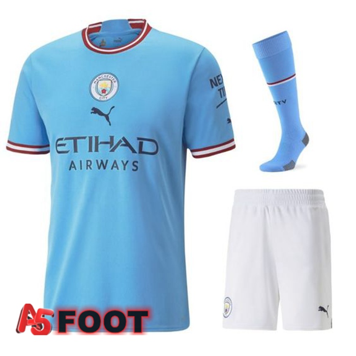 Ensemble Maillot Foot Manchester City Domicile (Short + Chaussettes) 2022/2023