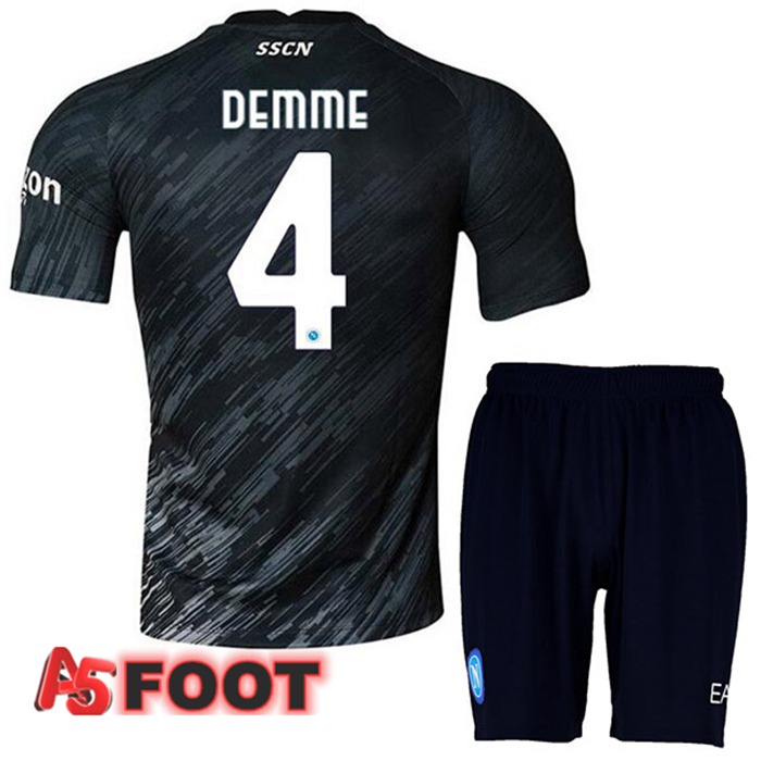 Maillot Foot SSC Naples (Demme 4) Enfant Third Noir 2022/2023