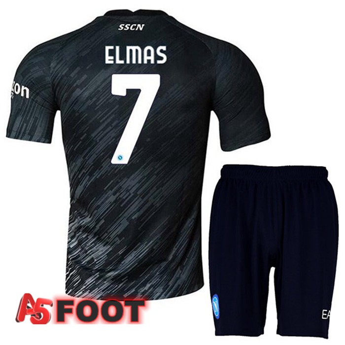 Maillot Foot SSC Naples (Elmas 7) Enfant Third Noir 2022/2023