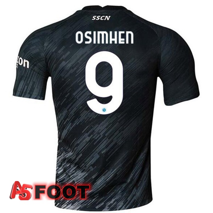 Maillot Foot SSC Naples (Osimhen 9) Third Noir 2022/2023