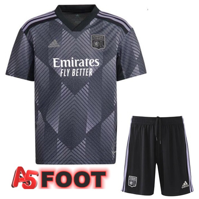 Maillot Foot Lyon OL Enfant Third Noir 2022/2023