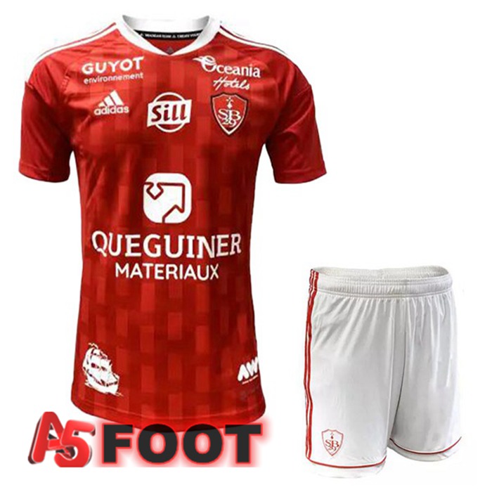 Maillot Foot Stade Brestois Enfant Domicile Rouge 2022/2023