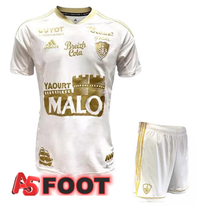 Maillot Foot Stade Brestois Enfant Exterieur Blanc 2022/2023