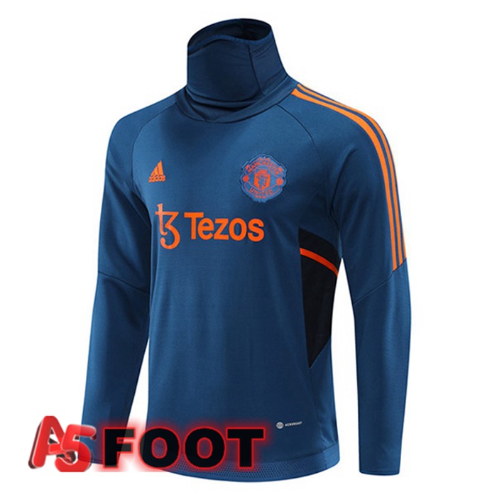Training Sweatshirt Manchester United Col haut Bleu 2022/2023