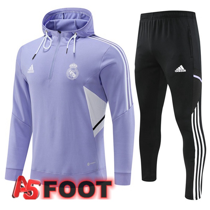 Ensemble Survetement Veste A Capuche Real Madrid Pourpre 2022/2023