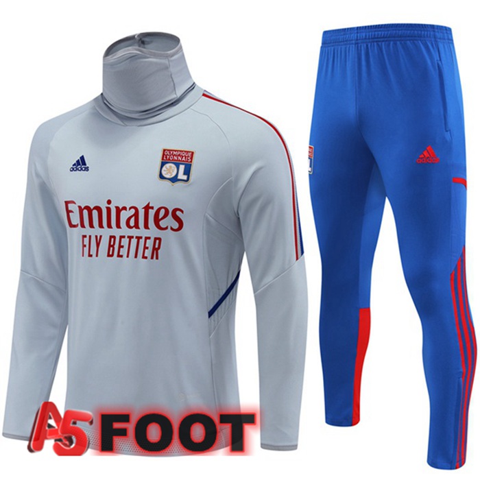 Survetement De Foot Lyon OL Col haut Gris 2022/2023