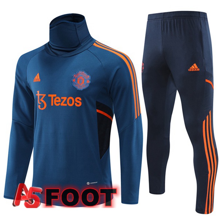 Survetement De Foot Manchester United Col haut Bleu 2022/2023