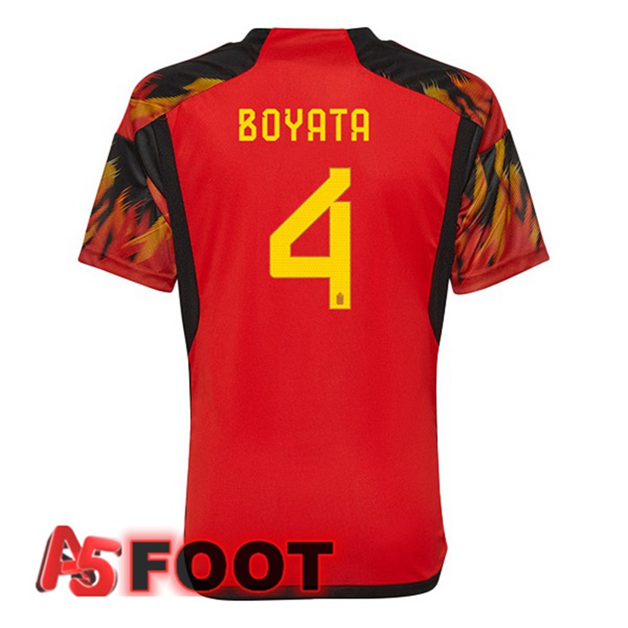 Maillot Equipe De Belgique (BOYATA 4) Domicile Rouge Coupe du monde 2022