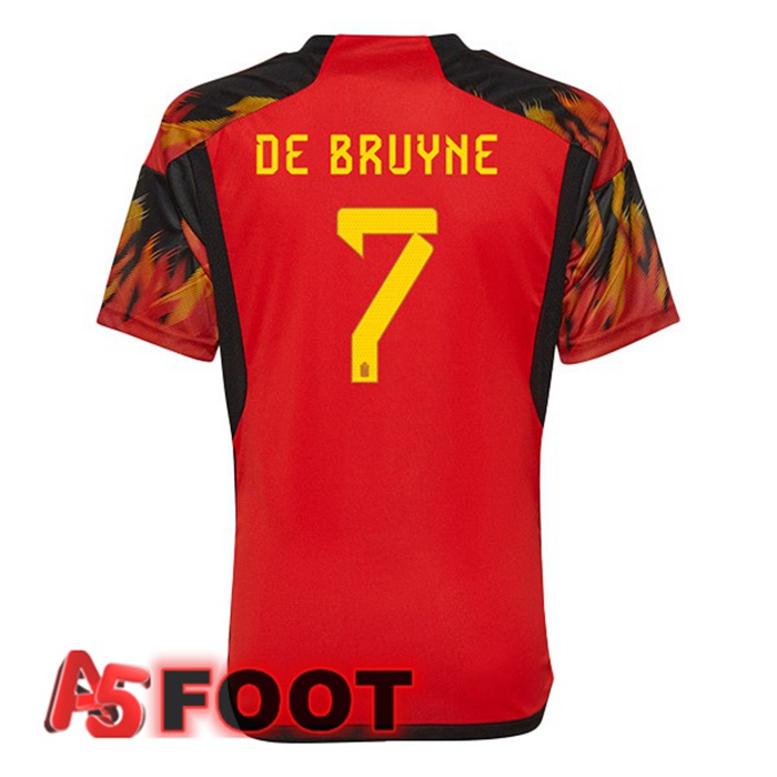 Maillot Equipe De Belgique (DE BRUYNE 7) Domicile Rouge Coupe du monde 2022