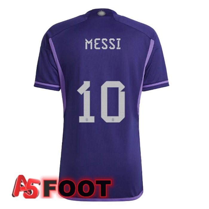 Maillot Equipe De Argentine (MESSI 10) Exterieur Pourpre Coupe du monde 2022