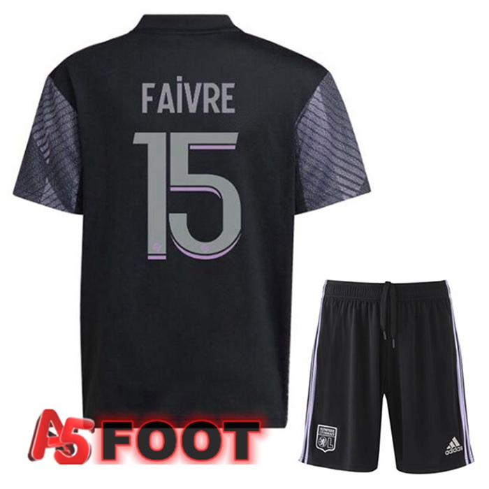 Maillot Foot Lyon OL (FAIVRE 15) Enfant Third Noir 2022/2023