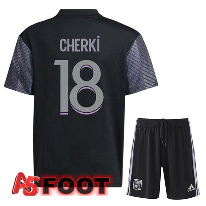Maillot Foot Lyon OL (CHERKI 18) Enfant Third Noir 2022/2023