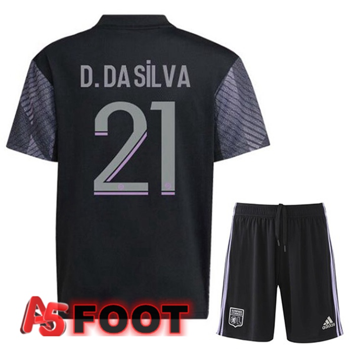 Maillot Foot Lyon OL (D.DA SILVA 21) Enfant Third Noir 2022/2023