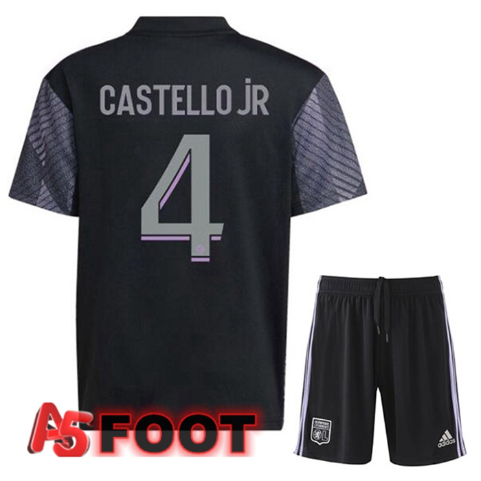 Maillot Foot Lyon OL (CASTELLO JR 4) Enfant Third Noir 2022/2023