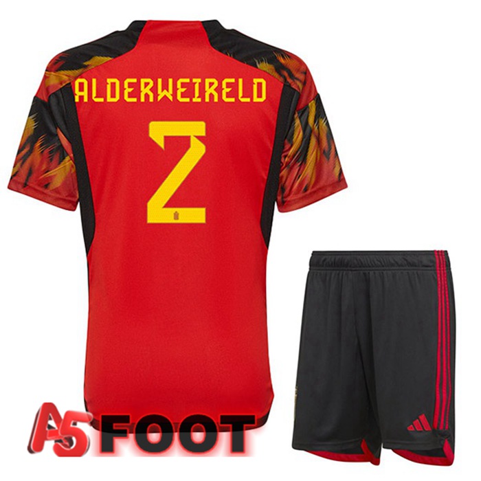 Maillot Equipe De Belgique (ALDERWEIRELD 2) Enfant Domicile Rouge 2022/2023