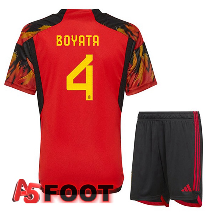 Maillot Equipe De Belgique (BOYATA 4) Enfant Domicile Rouge 2022/2023