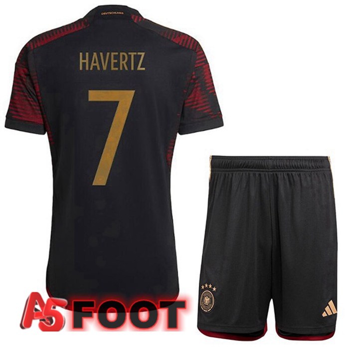 Maillot Equipe De Allemagne (HAVERTZ 7) Enfant Exterieur Noir 2022/2023