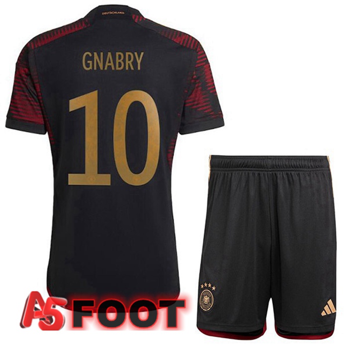 Maillot Equipe De Allemagne (GNABRY 10) Enfant Exterieur Noir 2022/2023