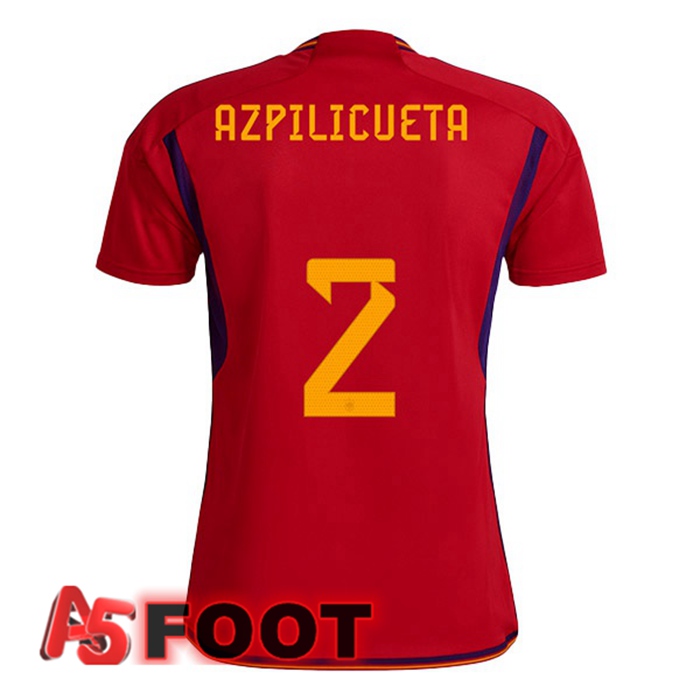 Maillot Equipe De Espagne (AZPILICUETA 2) Domicile Rouge 2022/2023