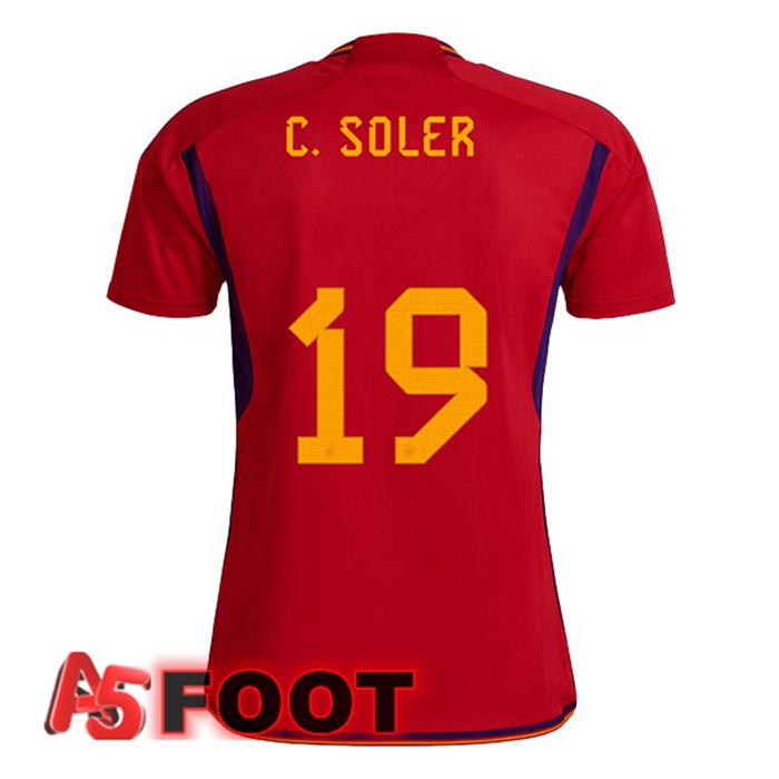 Maillot Equipe De Espagne (C. SOLER 19) Domicile Rouge 2022/2023