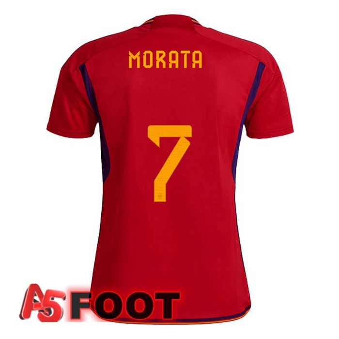 Maillot Equipe De Espagne (MORATA 7) Domicile Rouge 2022/2023