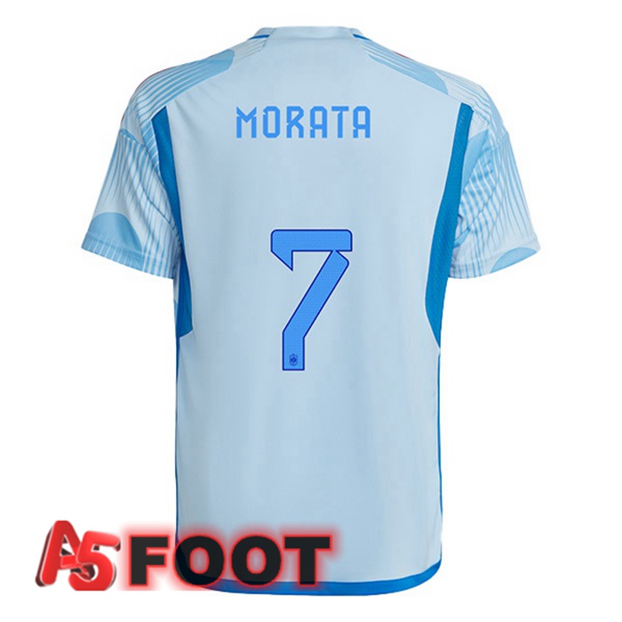 Maillot Equipe De Espagne (MORATA 7) Exterieur Bleu Blanc 2022/2023