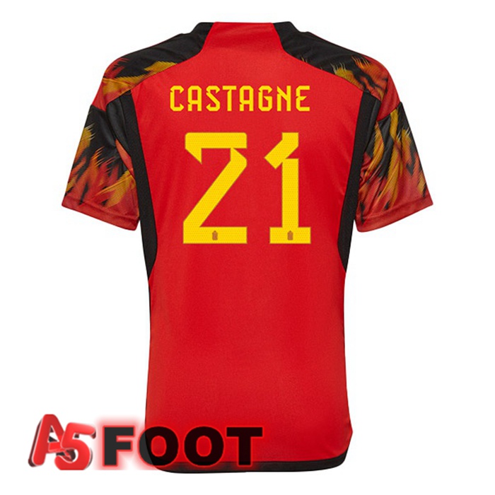 Maillot Equipe De Belgique (CASTAGNE 21) Domicile Rouge 2022/2023