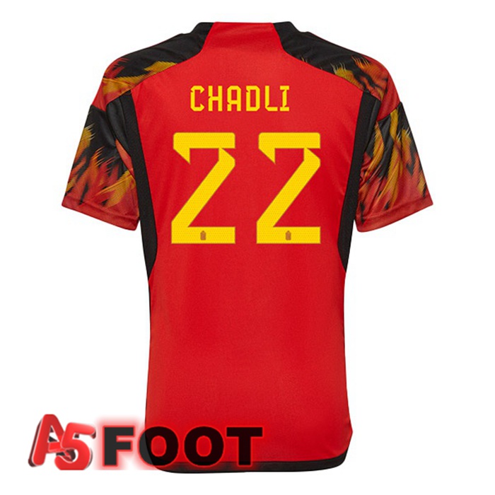 Maillot Equipe De Belgique (CHADLI 22) Domicile Rouge 2022/2023