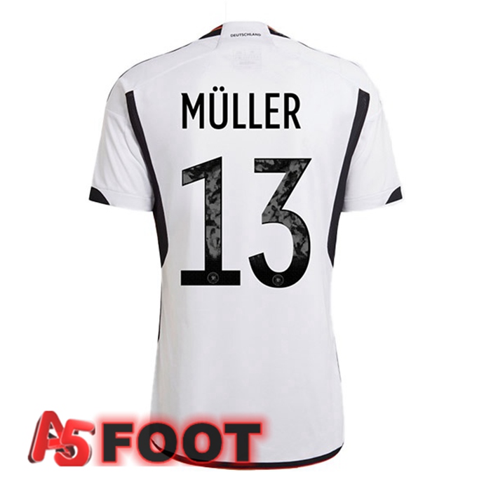 Maillot Equipe De Allemagne (MÜLLER 13) Domicile Noir Blanc 2022/2023