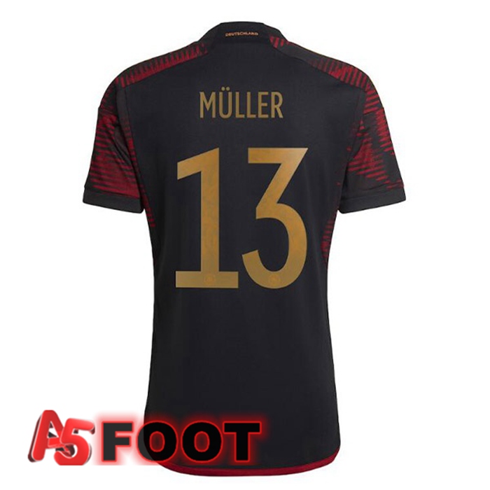 Maillot Equipe De Allemagne (MÜLLER 13) Exterieur Noir 2022/2023