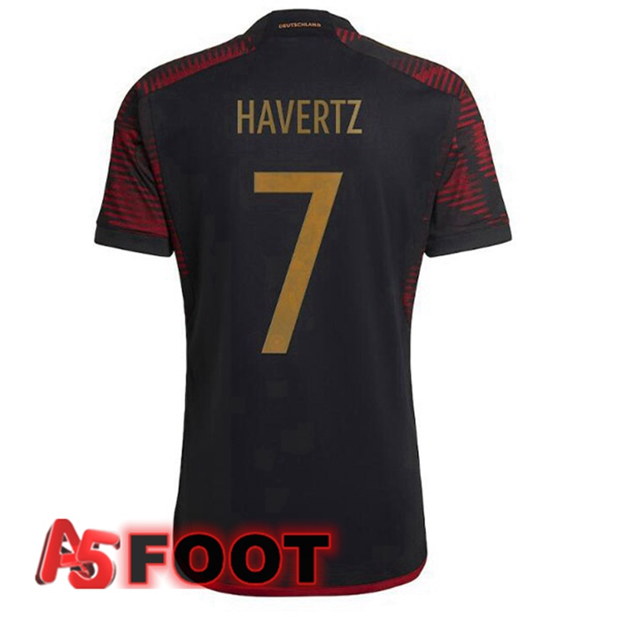 Maillot Equipe De Allemagne (HAVERTZ 7) Exterieur Noir 2022/2023