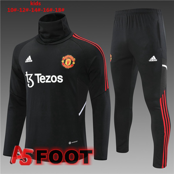 Survetement De Foot Manchester United Col haut Enfant Noir 2022/2023