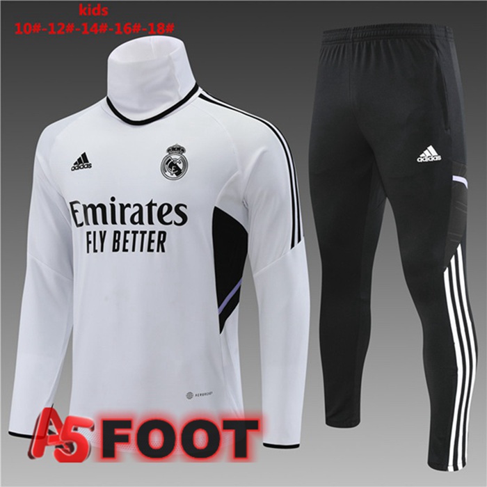 Survetement De Foot Real Madrid Col haut Enfant Blanc 2022/2023