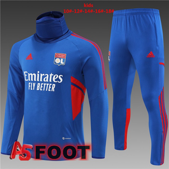 Survetement De Foot Lyon OL Col haut Enfant Bleu 2022/2023