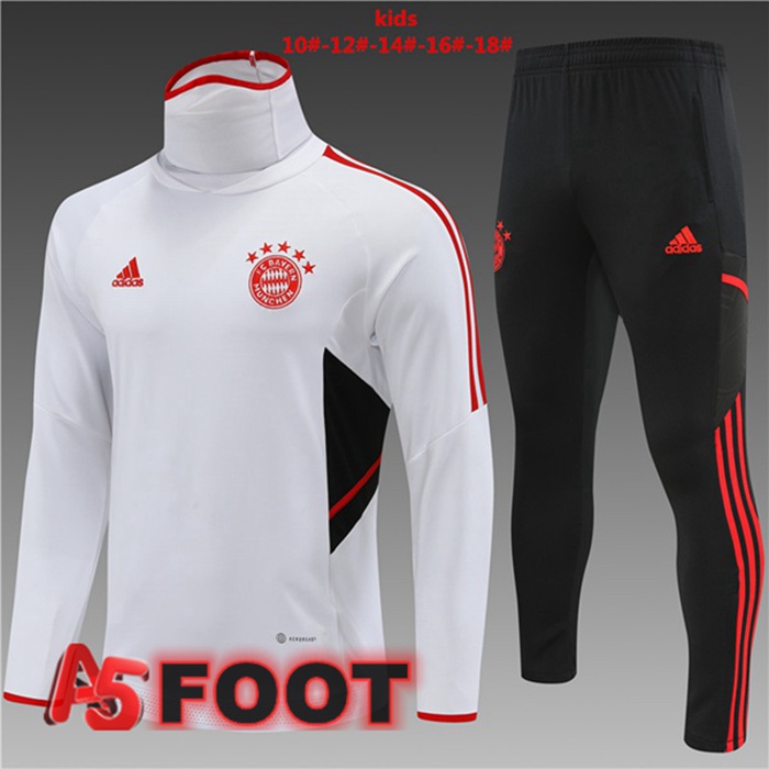 Survetement De Foot Bayern Munich Col haut Enfant Blanc 2022/2023