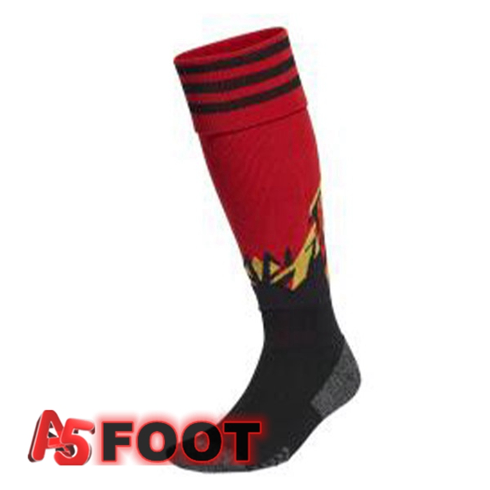 Chaussettes De Foot Belgique Domicile Rouge 2022/2023