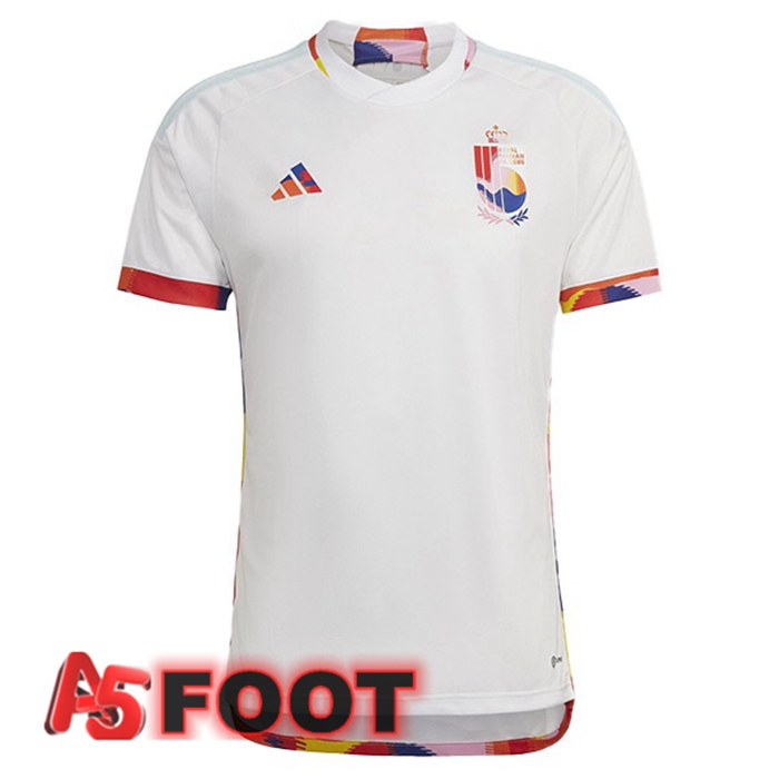Maillot Equipe De Belgique Exterieur Blanc Coupe du monde 2022