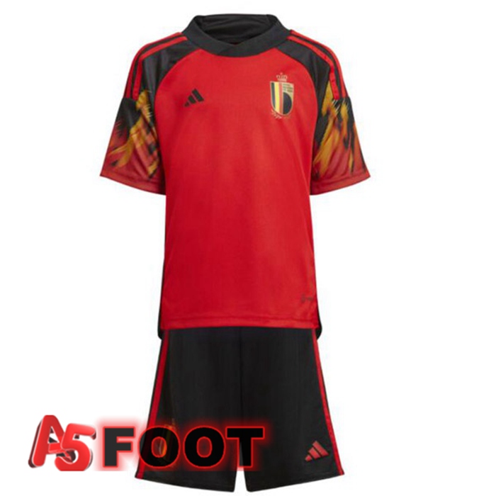 Maillot Equipe De Belgique Enfant Domicile Rouge Coupe du monde 2022