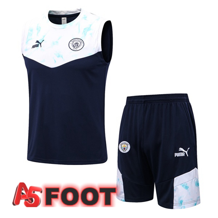 Gilet De Foot Manchester City + Shorts Bleu Blanc 2022/2023