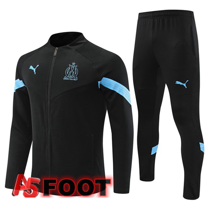 Ensemble Veste Survetement de Foot Marseille OM Noir 2022/2023