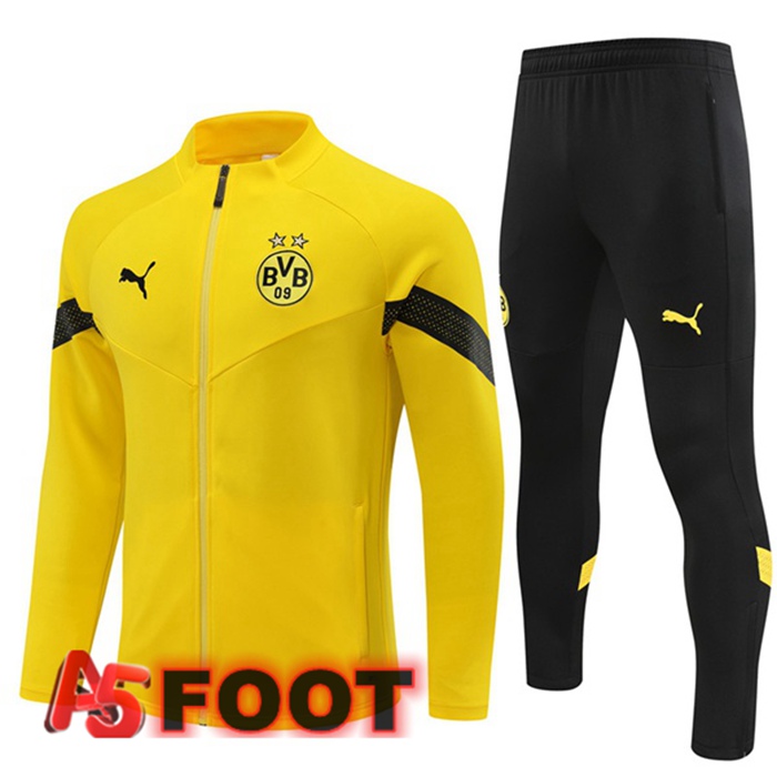 Ensemble Veste Survetement de Foot Dortmund BVB Jaune 2022/2023