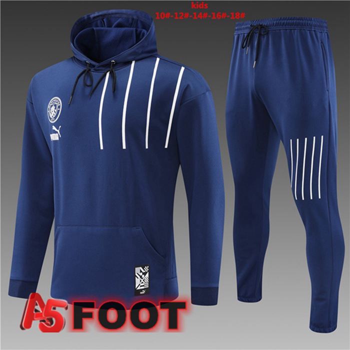 Ensemble Survetement Veste A Capuche Manchester City Enfant Bleu Royal 2022/2023