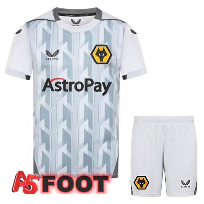 Maillot Foot Wolves Enfant Third Blanc Gris 2022/2023